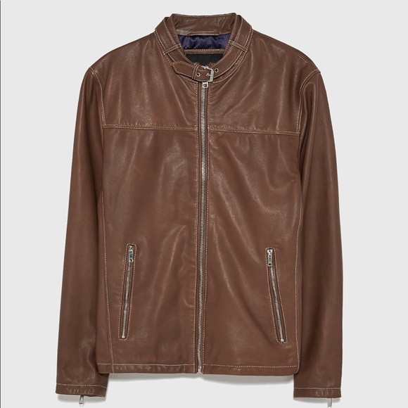 Genuine Leather Lambskin Jacket w/ top stitching - Picture 6 of 8